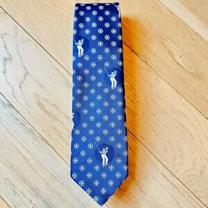 Vintage Liebert Navy Blue Golfer Necktie Men's